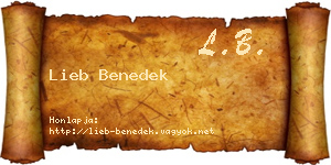 Lieb Benedek névjegykártya